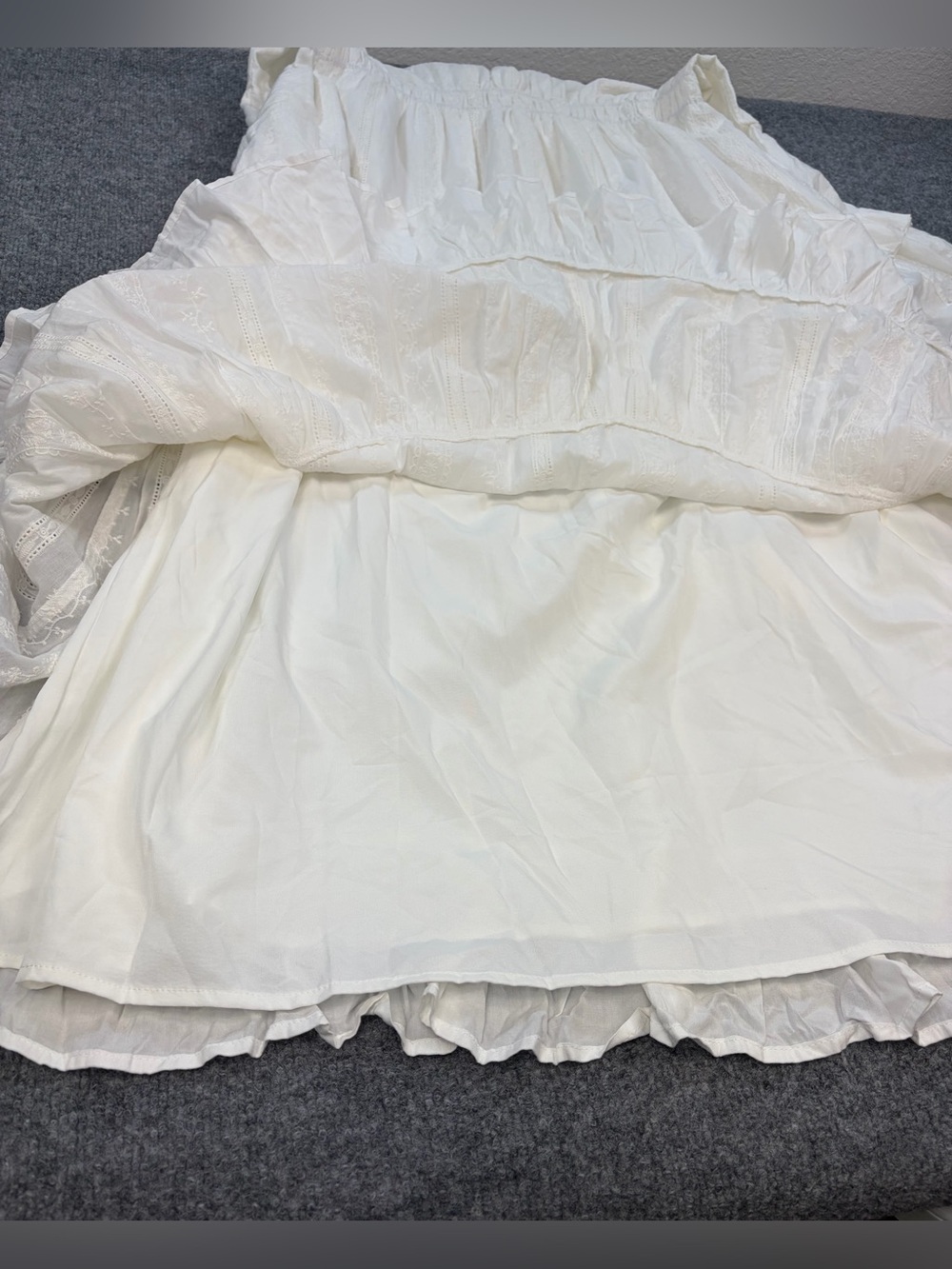 Ivy City Co White Embroidered Prairie Maxi Dress Cottagecore Victorian XXL - Picture 8 of 14
